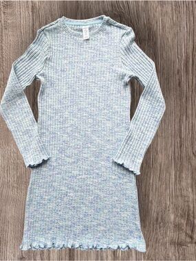 Girls 90 Degrees Blue Long Sleeve Dress Size Medium